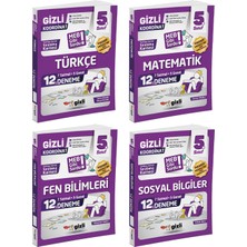 Gizli Yayınları 5. Sınıf 12'li Deneme Dörtlü Set -Meb Gibi Sordu