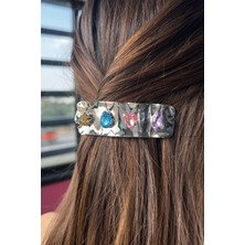 Kokoş Taşlı Otomat Toka Gümüş Renk