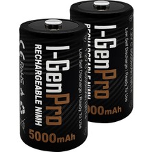 I-Gen Batteries Pro HR14 C Orta Boy 5000 Mah Şarj Edilebilir C Boy 1.2V Ni-Mh Şarjlı Pil
