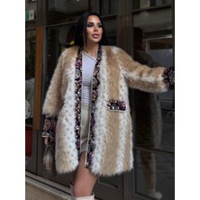 Rabiossa Kadın Inci ve Payet Detaylı Couture Kürk