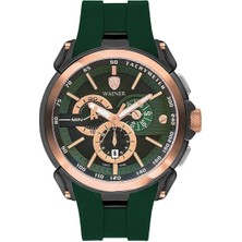 Wainer Erkek Kol Saati Yeşil Silikon Kordon Yeşil Kadran 48MM Kronograf Safir Cam 10 Atm
