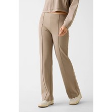 Guess Lia Düz Paça Kadın Bej Eşofman Altı V6RB04KCJY2-A117