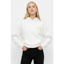 Rays Yazı Nakışlı Kapüşonlu Sweat Ekru 0308