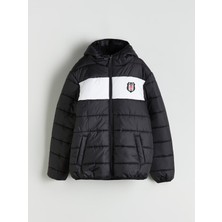 Lc Waikiki Yeni Sezon Kapüşonlu Beşiktaş Baskılı Erkek Çocuk Şişme Mont