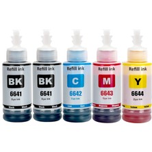 Epson (T6641) (664) 4 Renk Muadil Mürekkep Seti +1 Siyah'lı Epson Ecotank L386, L455, L480, L485 Yazıcı Uyumlu