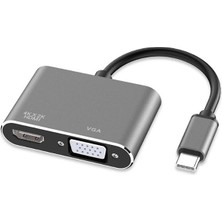 Lowell Home Ally Multiport USB Type C To Hdmi+Vga Hub Çevirici ADAPTÖR-(5775) - LO0029-5Z1EX4