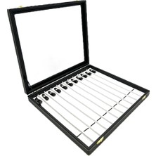 Sezgin Kutu ve Aksesuar Tesbih ve Kolye Kutusu 11 Li Camlı Deri Siyah