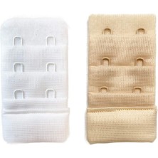 Leopardess 2 Adet Agraf Sütyen Uzatma Kopçası 3 Sıra / 2 Kanca  Beyaz Ten