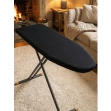 Beylini Ütü Masası Kılıfı Lastikli Keçeli Yanmaz Ütü Masası Örtüsü Bezi Siyah 55X135 cm