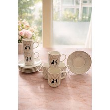 Ayzem Mom New Bone 6 Kişilik Kahve Fincan Takımı 90ml - Hediye Kutulu