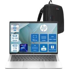 Hp Elitebook x G1I Next Gen Aı Intel® Core™ Ultra 7 258V  32GB Ddr5 1tb SSD 14" Intel® Arc™ Grafik 2.5k (2560 x 1600), Ips, 120 Hz 400 Nits, Freedos Taşınabilir Bilgisayar  D30NVETF13+ZETTAÇANTA