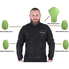 Venom Urban Motosiklet Montu Erkek Siyah Motorcu Montu