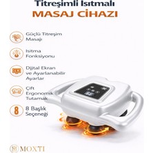 Moxti 8 Başlıklı Şarjlı Isıtmalı Masaj Aleti – Derin Doku Sporcu Masaj Tabancası, Sessiz