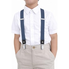 Hapshoe Ayarlanabilir Klipsli Lacivert Çocuk Kemer Pantolon Askısı