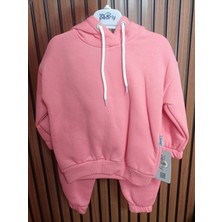 Wikiboom Kapşonlu Sweatshirt Kız Çocuk Şardonlu Ikili Takım