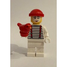 Orjinal LEGO Minifigür Pantomime Guy With Red Bird