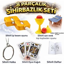 Pazarcan 8’li Sihirbazlık Seti (Kibrit, Defter, H, Kupa, Ip, 3’lü Kart)