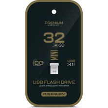 Powerway Premium 32 GB Mini USB 3.1 Metal Gövde Ultra Hızlı Flash Bellek Data Traveler