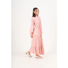 Asortix Kız Çocuk Uzun Maksi Tesettür Elbise - Astarlı - Rahat Dökümlü ve Bol Kesim - Elb - 0049 - 4979