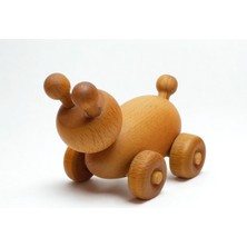 Grosawood El Yapımı Ahşap Oyuncak Araba – Patlak Gözlü Kurbağa | Doğal Kayın Ağacı | 3 Yaş Üstü