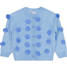 Civil Girls Ponponlu 2-5 Yaş Hırka - Mavi 5-6 Yaş