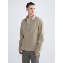 Lc Waikiki Yeni Sezon Standart Kalıp Gömlek Yaka Erkek Kaşe Mont