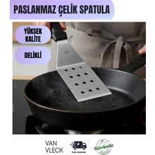 Van Vleck Paslanmaz Çelik Delikli Spatula – Isıya Dayanıklı Servis ve Pişirme Spatulası