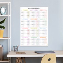 Bi'aldım 2026 Yıllık Planlayıcı Duvar Takvimi, Aylık Planlayıcı Takvim, Pastel Renkler