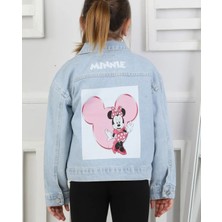 Minnie Baskılı Kız Çocuk Kot Ceket