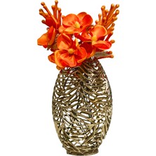 Lara Decor Gold Döküm Desenli Vazo