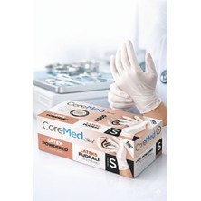 CoreMed Lateks Pudralı Muayene Eldiveni Beyaz M