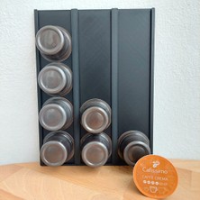 Kapsül Kahve Tutucu Düzenleyici – Kendinden Yapışkanlı 3 Yuvalı Siyah Organizer