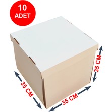 KutuTR 35 x 35 x 35 Pasta Kutusu 10 Adet | Çok Amaçlı Taşıma Kutusu | Yaş Pasta Kutusu Beyaz