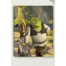 Black-One Shrek A5 Metal Spiralli Çizgisiz Kalın Bristol Kapak Shrek Defter