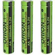 Orion 1.2V Ni-Mh Aa 1500MAH Şarj Edilebilir Başlıksız Kalem Pil 3 Adet Erpilsan Elektronik