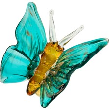 Lara Decor Mavi Cam Kelebek Dekor