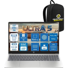 Hp Laptop Intel Core Ultra 5 225U 32 GB Ddr5 512GB SSD  Fhd IPS 300NIT Wın 11 Home Taşınabilir Bilgisayar CK6C5EA+OKATECH Çanta