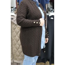 Gaye Dugmeli Kabartma Desenliyumusak Doku Hırka