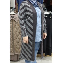 Ara Boy Simli Çizgili Model Hırka