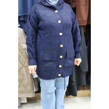 Nefise Zımbalı Kapşonlu Spor Model Hırka