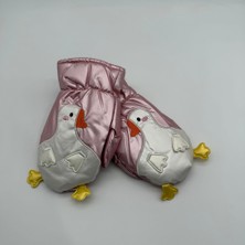 Mare Accessories Penguen Figürlü Pembe Şişme Çocuk Eldiveni