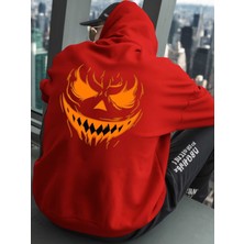 Sweet Cotton Unisex Erkek/kadın Renkli Özel Baskılı Pamuklu Oversize Kapüşonlu Sweatshirt