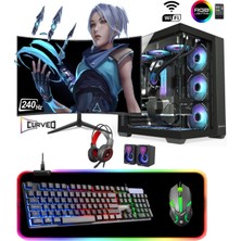 Apphirex Rise X84 Ryzen 5 5500 16GB 512GB M2 SSD RX580 8gb 24'' 240Hz Curved Masaüstü Oyuncu Bilgisayarı Hazır Sistem