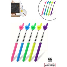 Berdina Home 5 Adet Portatif Uzayabilir Sevimli Parmak Öğretmen Işaret Tahta Çubuğu Teleskopik Çubuk 20CM 67CM