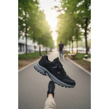 Enoch Erkek Siyah Kalın Tabanlı Günlük Outdoor Ayakkabısı - Suya Dayanıklı Yürüyüş Sneaker