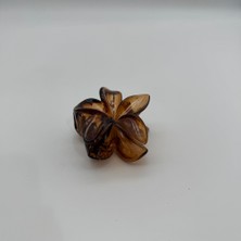 Mare Accessories Amber Mermer Desenli Çiçek Formlu Mandal Toka