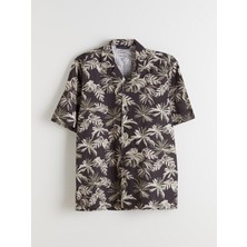 Lc Waikiki Yeni Sezon Regular Fit Resort Yaka Kısa Kollu Desenli Poplin Erkek Gömlek