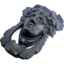 Antika Tarz Dekoratif Pirinç Sezar Kapı Tokmağı, Taktak - Oksit