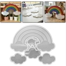 Tahtakale Toptancı Epoksi Gökkuşağı ve Bulutlu Baby Shower Dekorasyon Kalıbı