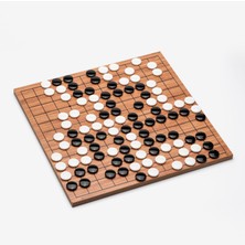 Go Oyunu Seti - 13X13 Bambu Desenli Mdf Ahşap Oyun Alani ve Polyester Taşlar